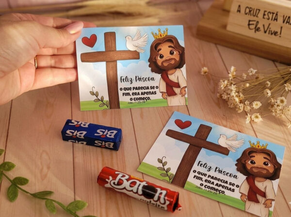 Card Cruz para Batom ou Bis - Páscoa