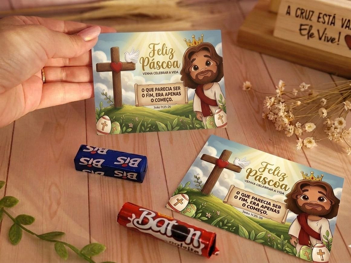 Card Cruz para Batom ou Bis – Páscoa